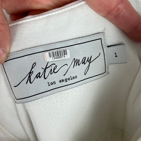 Katie May White Call Me Slim Gown Maxi Dress Side Slit Size Large USA Made Sexy - Picture 11 of 12